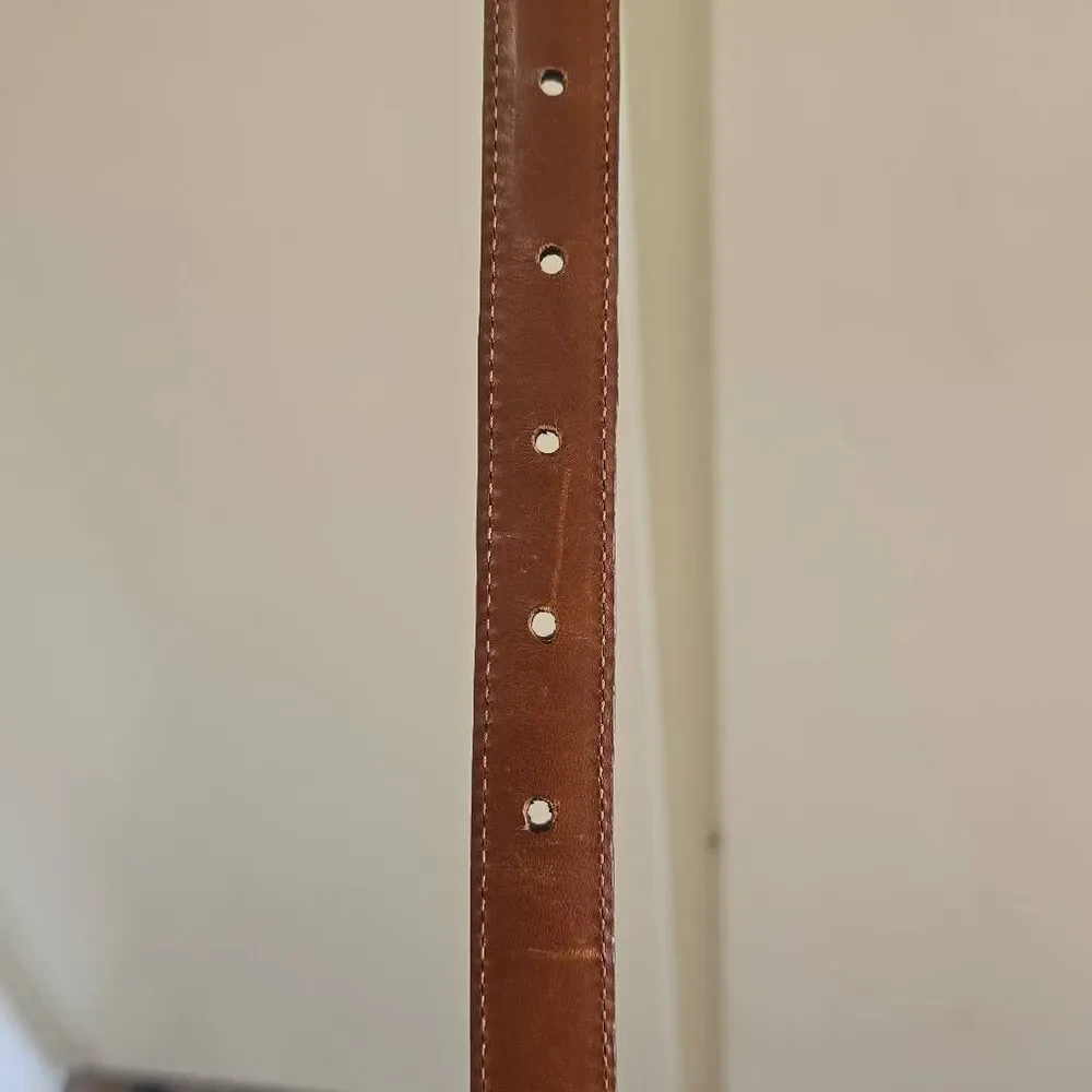Ralph Lauren Vintage Brown American Alligator Belt with Silver Buckle, 26